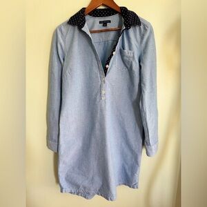 Tommy Hilfiger Blue Dress Shirt with Polka Dot Collar